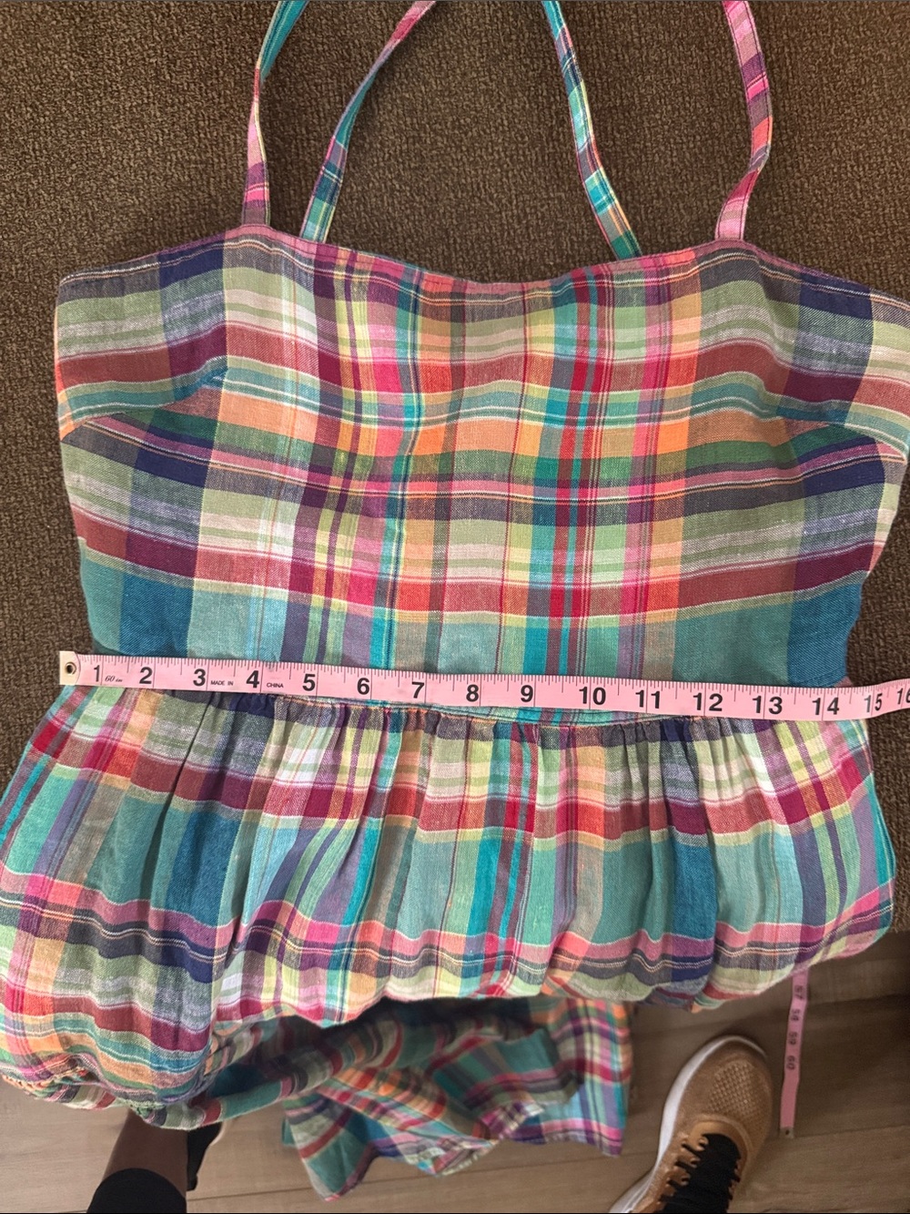 Ralph Lauren Plaid Linen Midi Dress - SIZE 2 - Picture 15 of 15